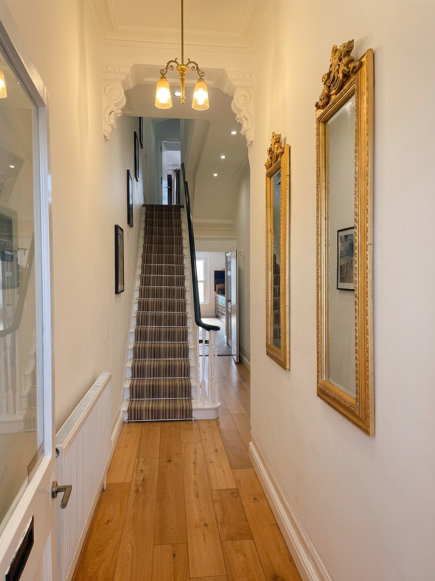 Hastings House entrance hallway with ornate arch